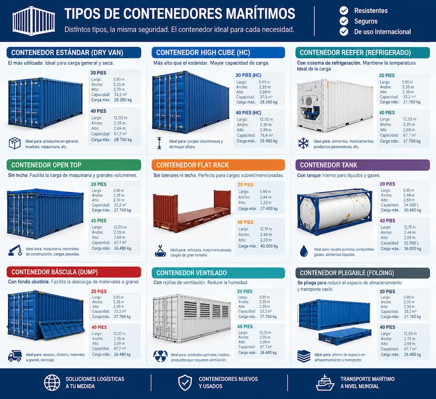tipos de contenedores maritimos